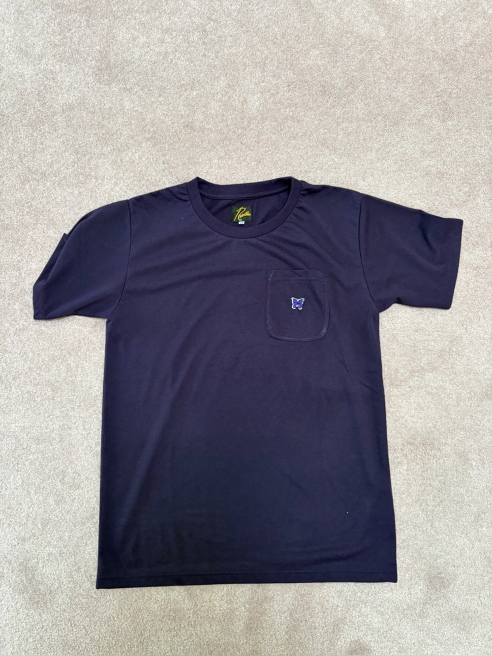 Needles purple Pocket Tee with Small Butterfly Embroidery